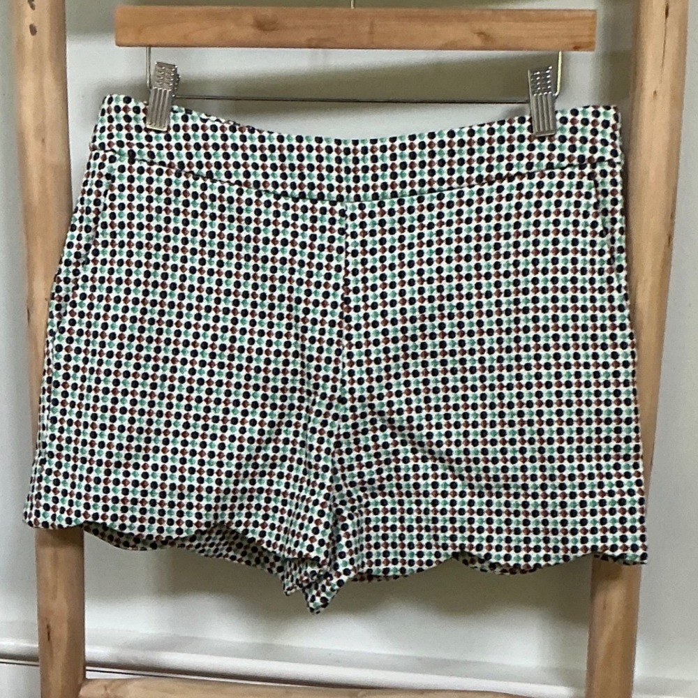 Anthropologie Scalloped Hem Geometric‎ Dot Shorts Multicolor High Rise Size 6